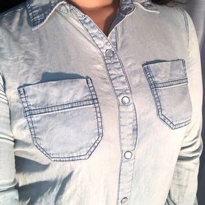 Blue Button Up Blouse